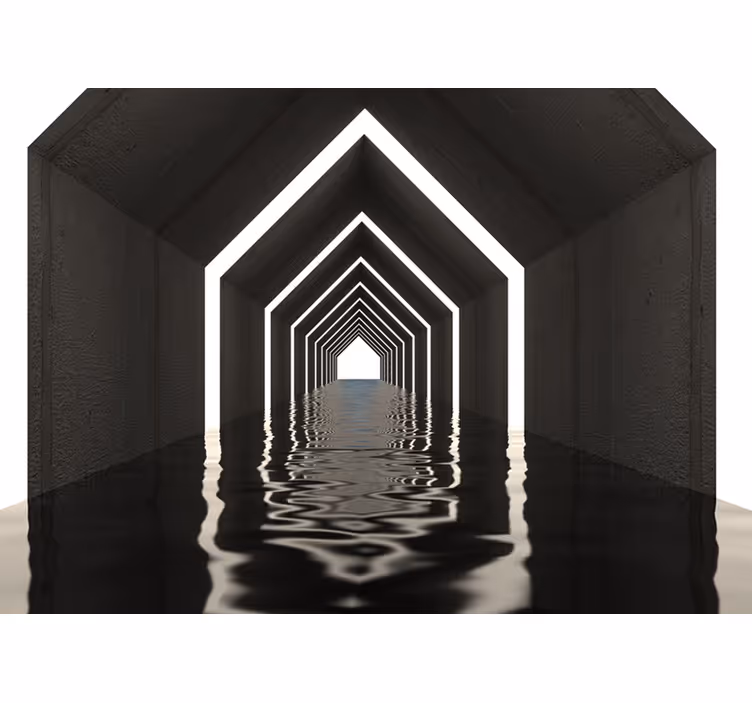 Reflektivna tunelska perspektiva Fototapete z 3D učinki - TenStickers