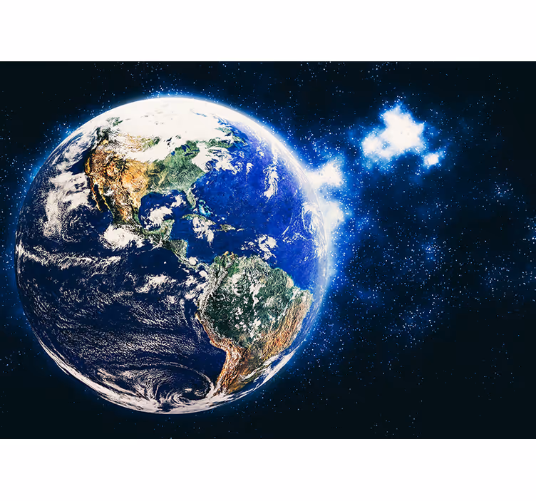 Planet zemlja s celinami vesoljski zidni zid - TenStickers