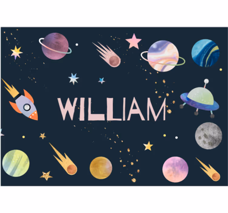 Raketa in planeti Vesoljski fototapeti - TenStickers