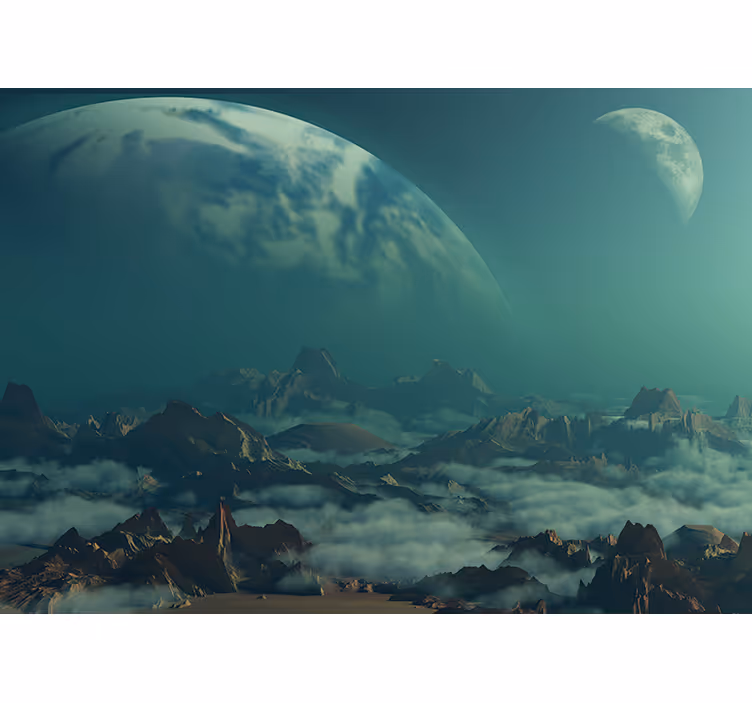 Celestial mountain peaks vesoljski fototapeti - TenStickers