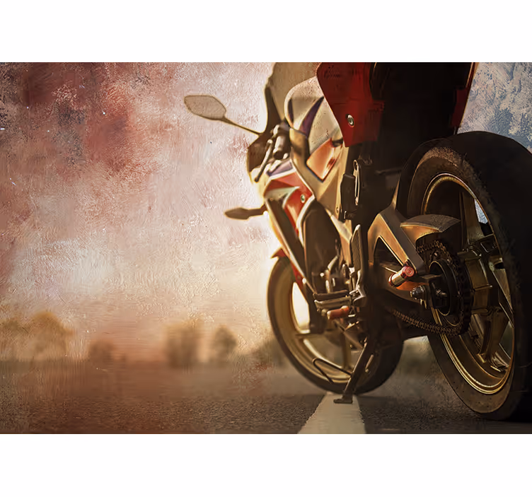 Pogled na cesto z motorjem Fototapeta z vozili - TenStickers