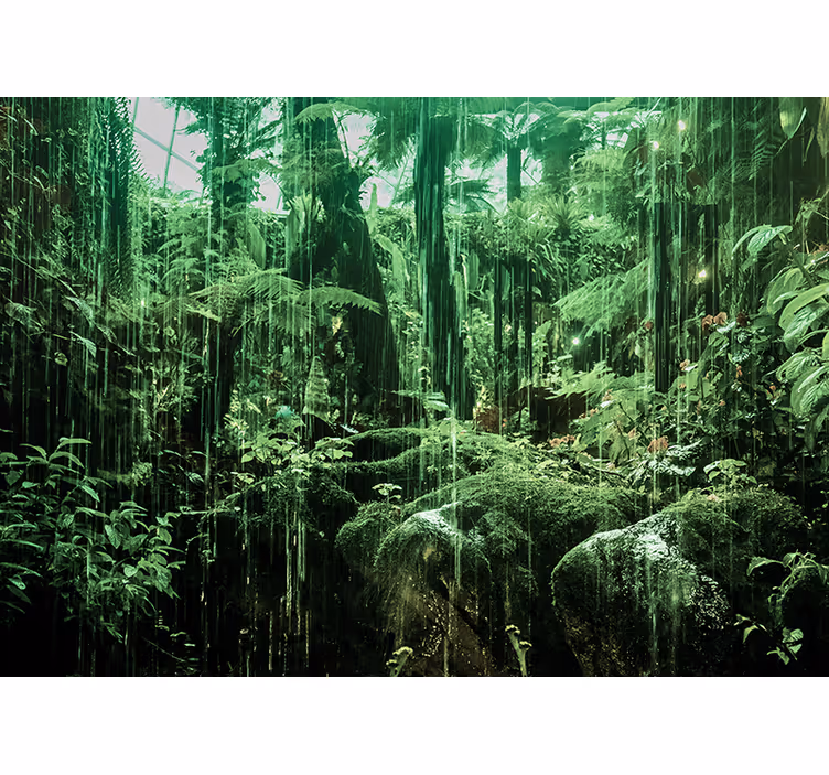 Lush tropical canopy tapeta džungle - TenStickers