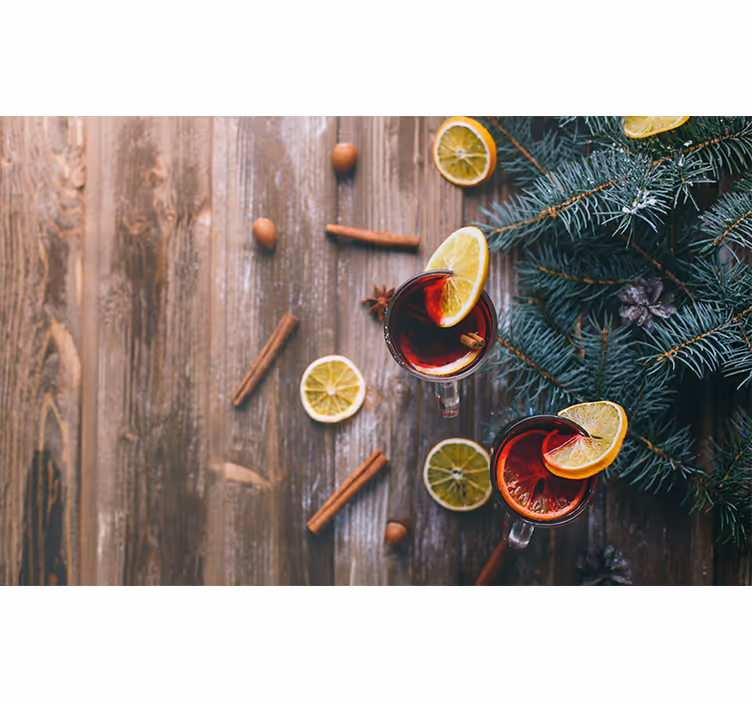 Mulled wine presentation božična fototapeta - TenStickers