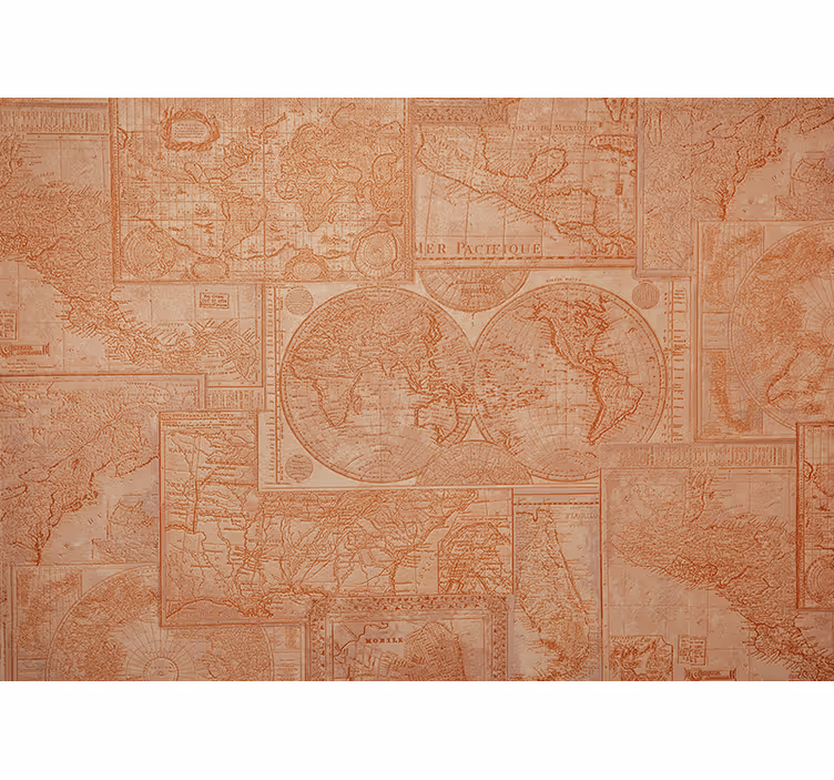 Vintage world maps fototapete z zemljevidom sveta - TenStickers