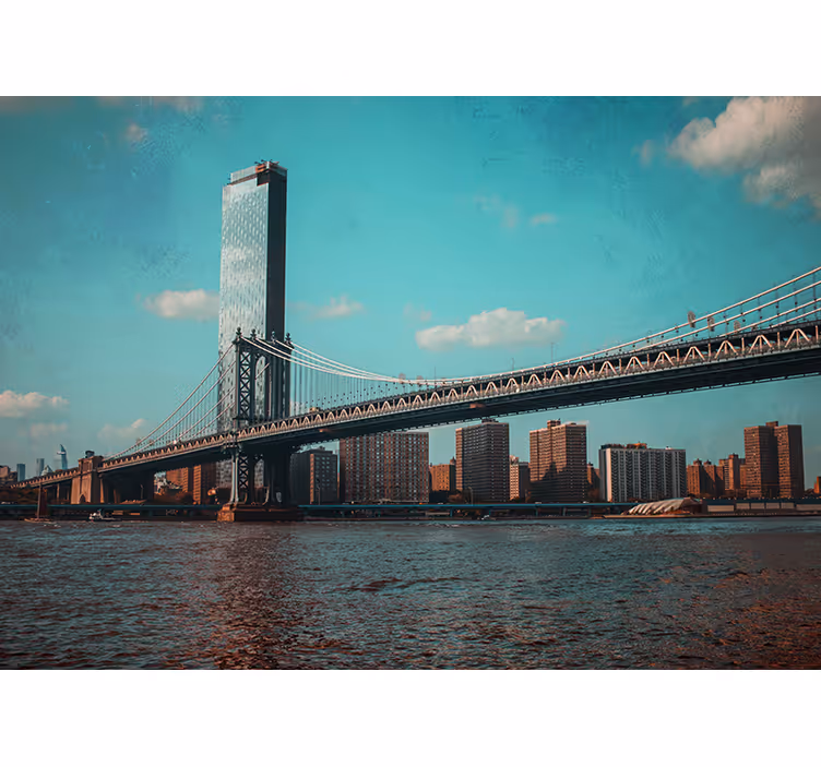 Perspektiva brooklynskega mostu Fototapeta New York - TenStickers