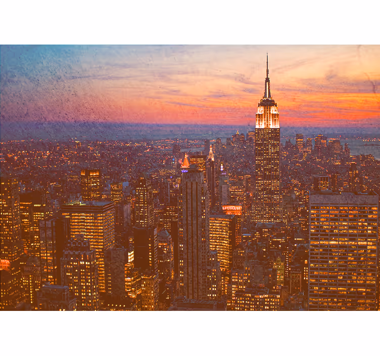 Sončni zahod empire statea Fototapete mest in držav - TenStickers