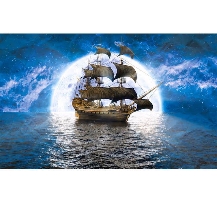 Piratska ladja na morju fototapeta za otroke - TenStickers