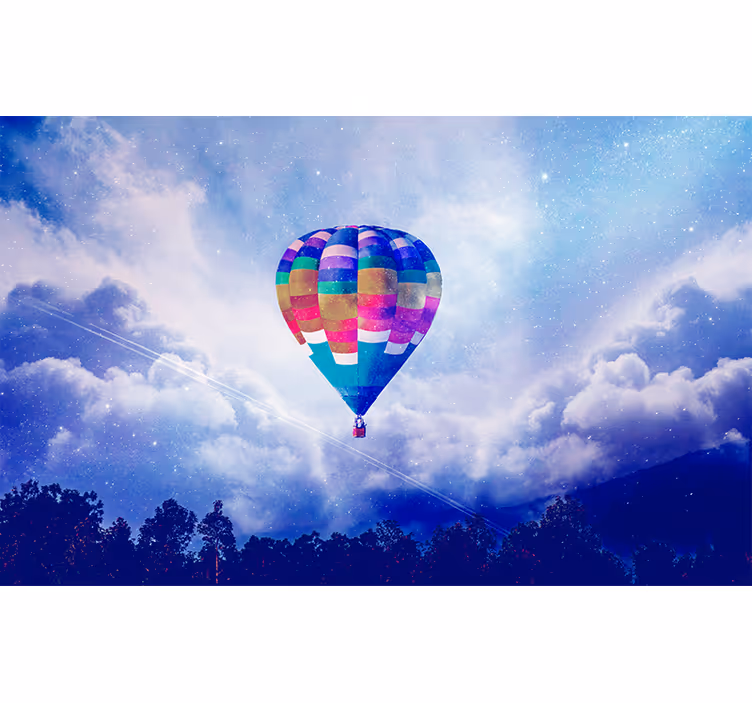 Pisan balon na vroč zrak Fototapete neba - TenStickers