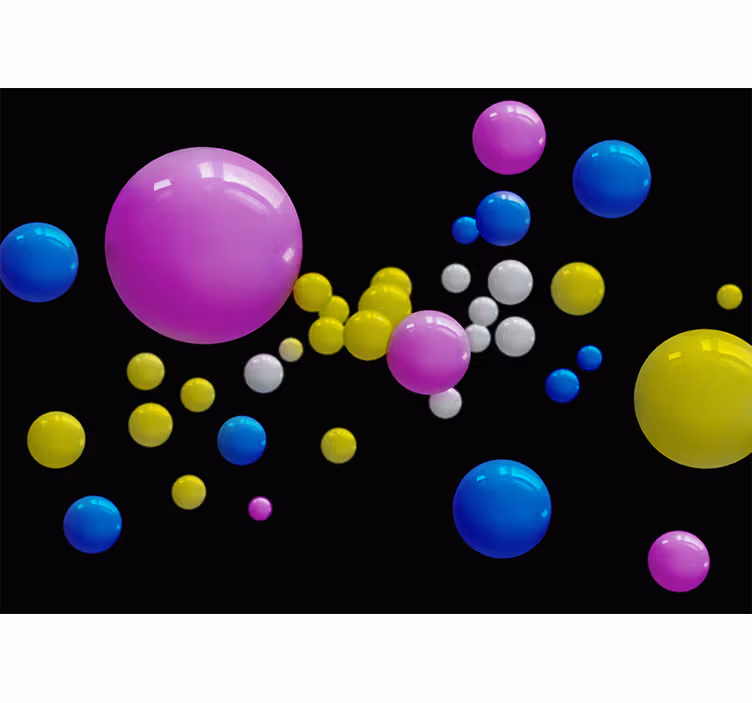 Floating colorful spheres abstraktni fototapeti - TenStickers
