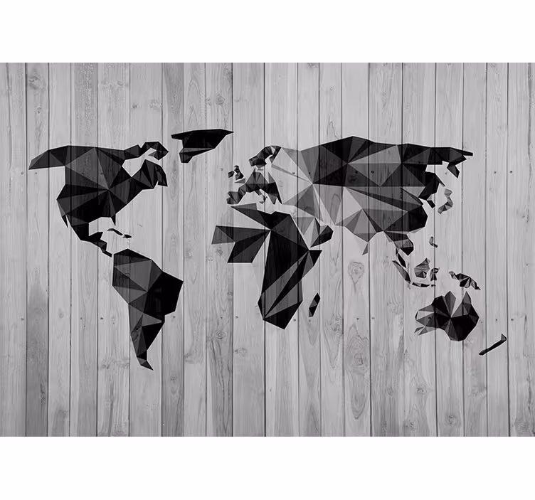 Geometric global map fototapete z zemljevidom sveta - TenStickers