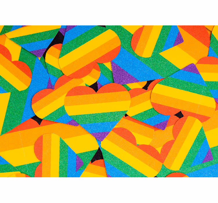 Colorful heart patterns fototapeta ljubezen - TenStickers