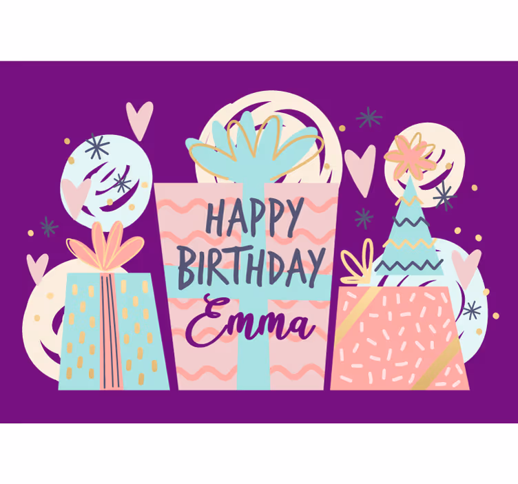 Birthday presents celebration fototapeta s citati - TenStickers