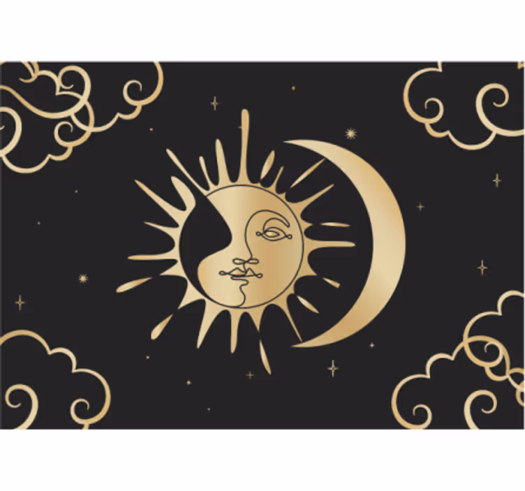 Zlato sonce luna Fototapete z mandalo - TenStickers