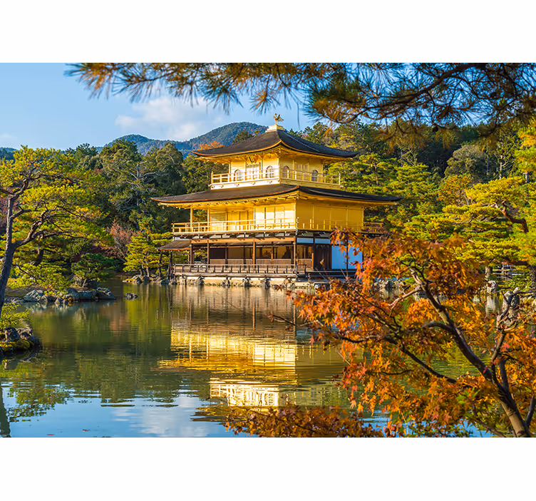 Golden pavilion reflection stenske poslikave - TenStickers