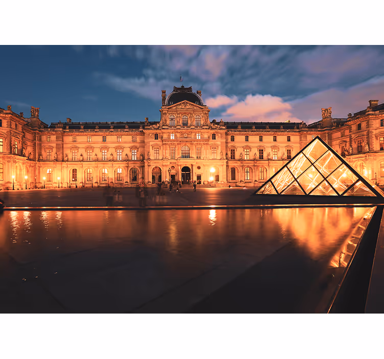 Louvre pyramid night fototapete mest in držav - TenStickers