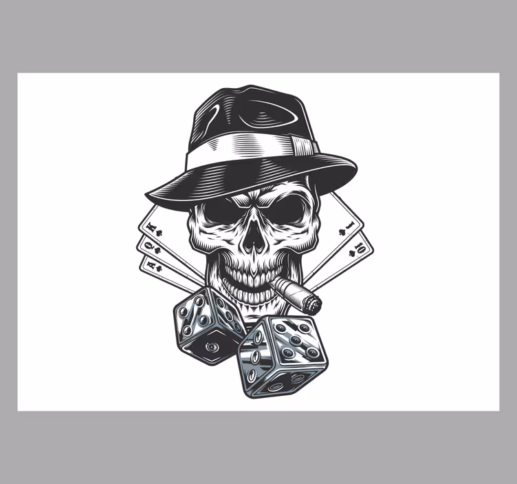 Skull with dice fototapete z glasbeno tematiko - TenStickers