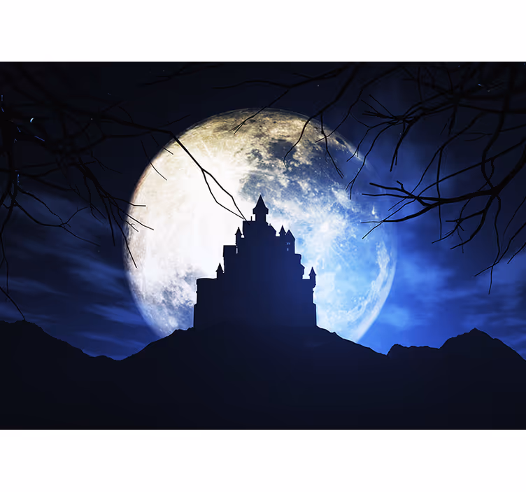 Grad, obsijan z mesečino Fototapeta z fantastičnimi motivi - TenStickers