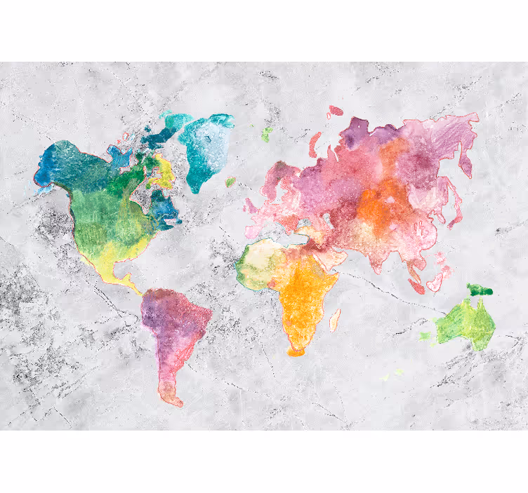 Colorful map design fototapete z zemljevidom sveta - TenStickers