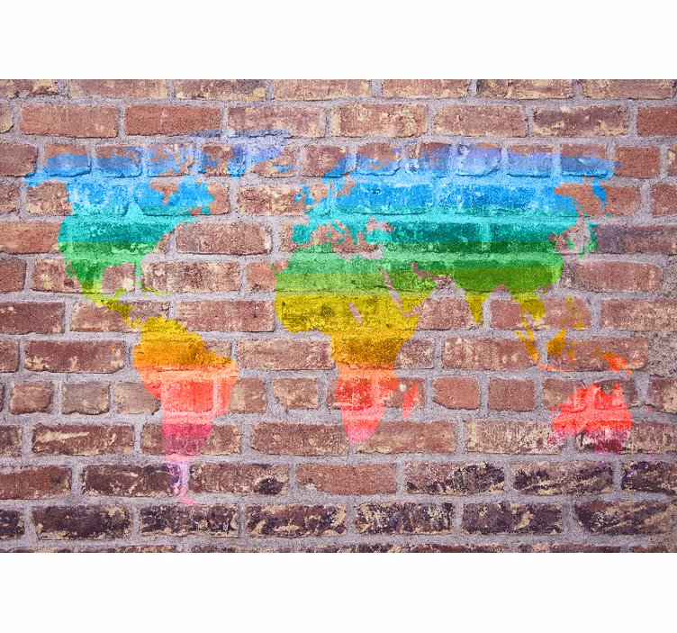 Fototapete z zemljevidom sveta v barvitem geografski prikaz - TenStickers