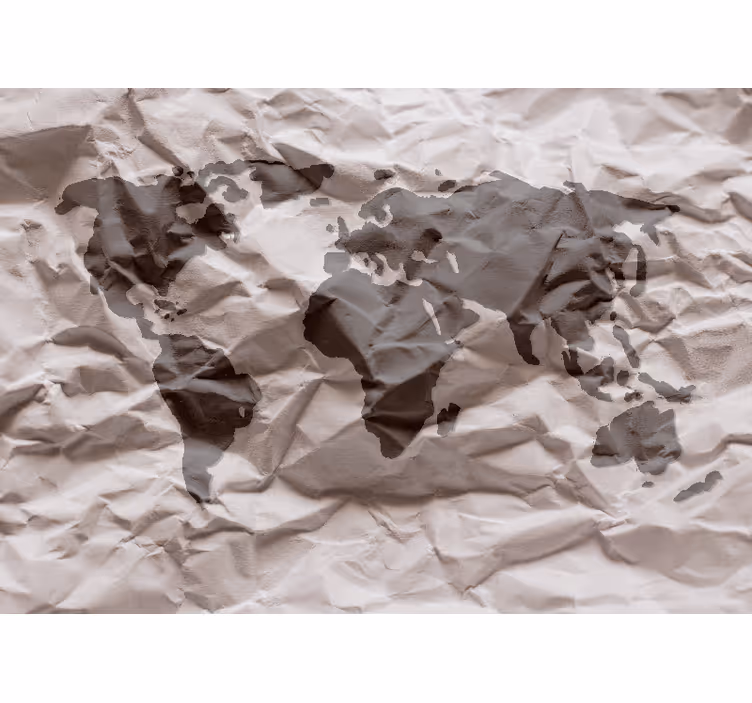 Geografski pregled sveta Fototapete z zemljevidom sveta - TenStickers
