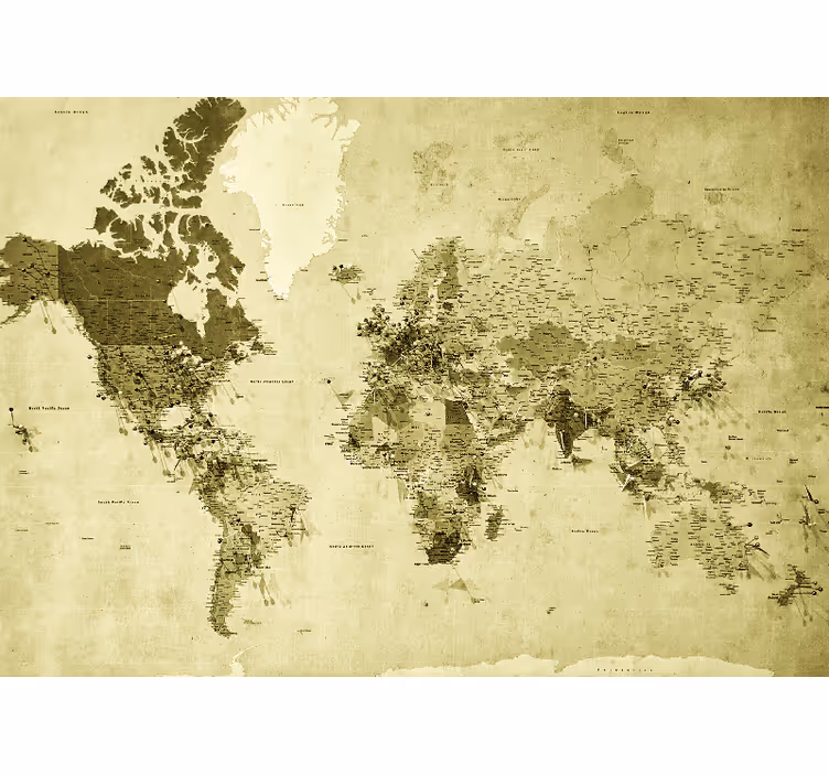 Retro globe map fototapete z zemljevidom sveta - TenStickers