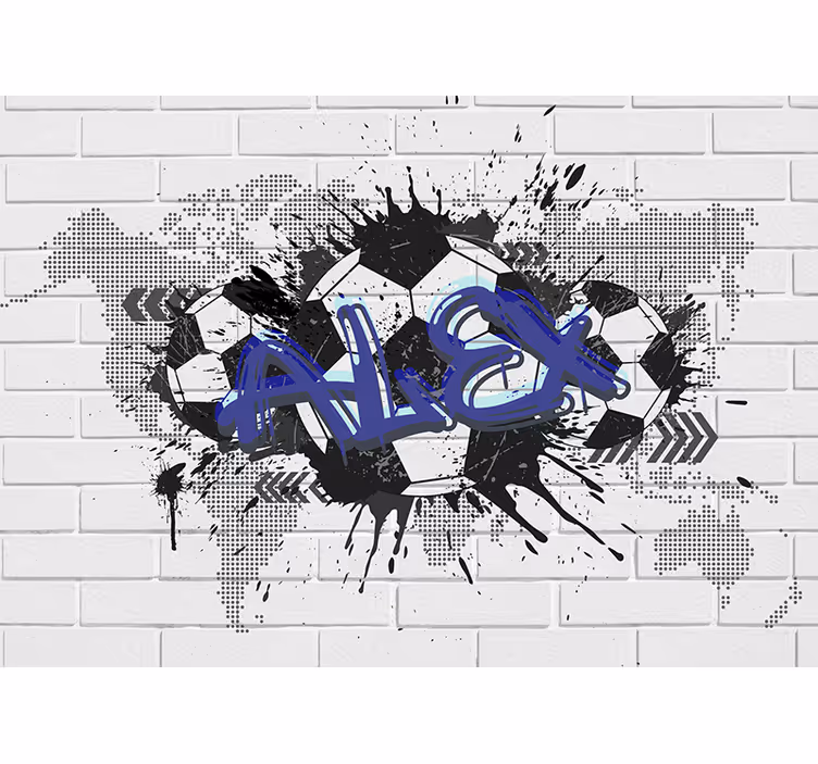 Nogometni grafiti urbana umetniška stena - TenStickers