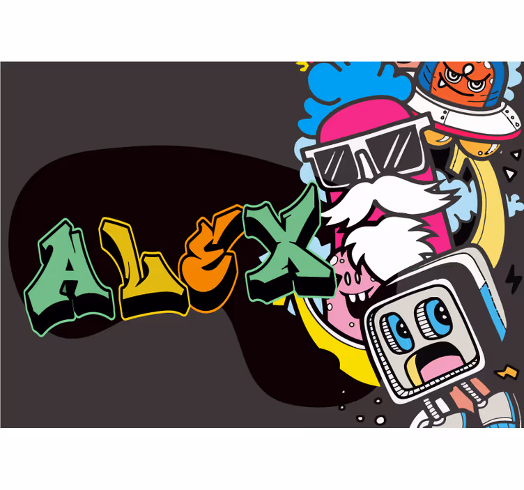 Colorful character art fototapete z graffiti motivi - TenStickers