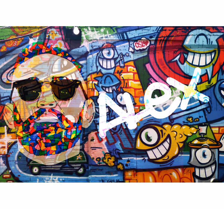 Colorful urban portrait fototapete z graffiti motivi - TenStickers