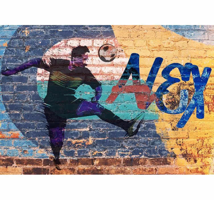 Barvni nogometni grafiti najstniški freski - TenStickers