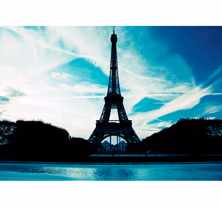Paris efekt modrega odtenka paris stenski freski - TenStickers
