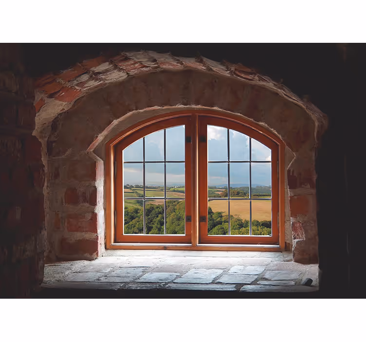 Stone arch window stenske poslikave - TenStickers