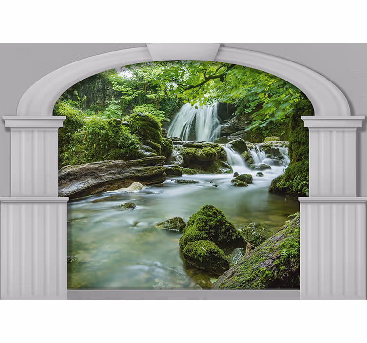 Gentle waterfall scene fototapete narava - TenStickers