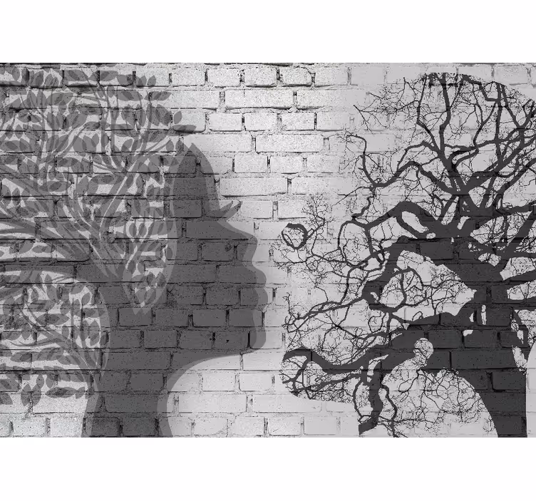 Woman silhouette profile fototapeta umetnost - TenStickers