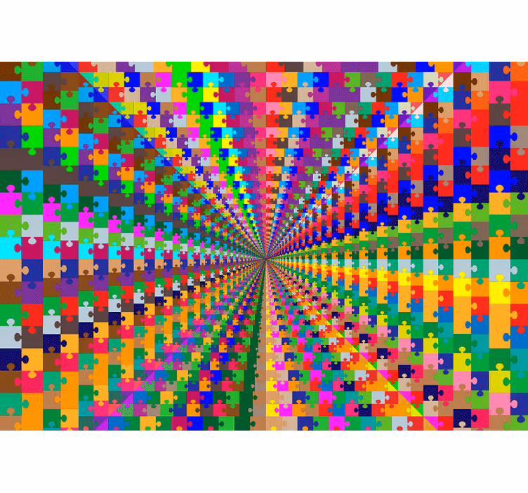 Eksplozija uganke Fototapete z 3D učinki - TenStickers