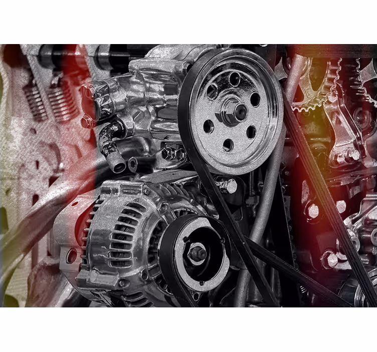 Engine components close-up fototapeta z vozili - TenStickers