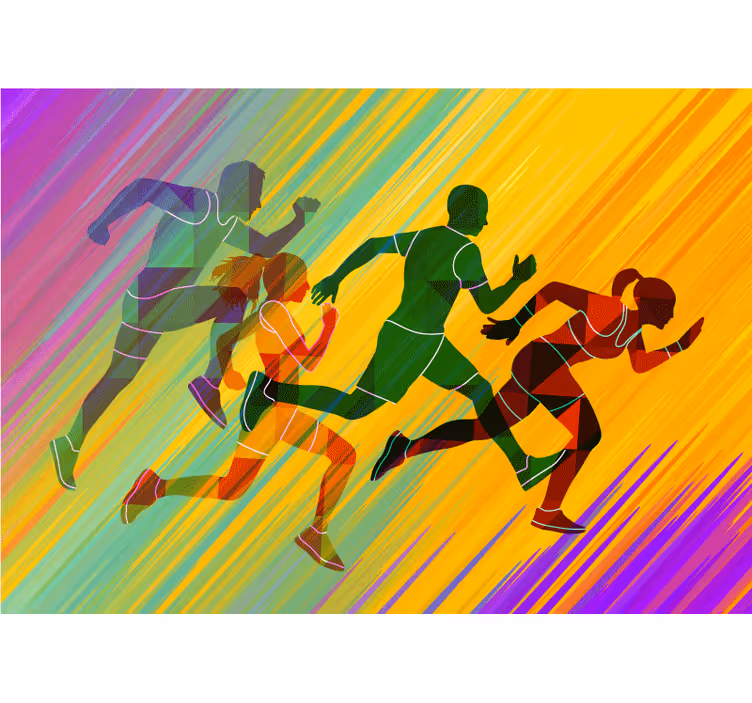 Dynamic running figures fototapeta z ljudmi - TenStickers