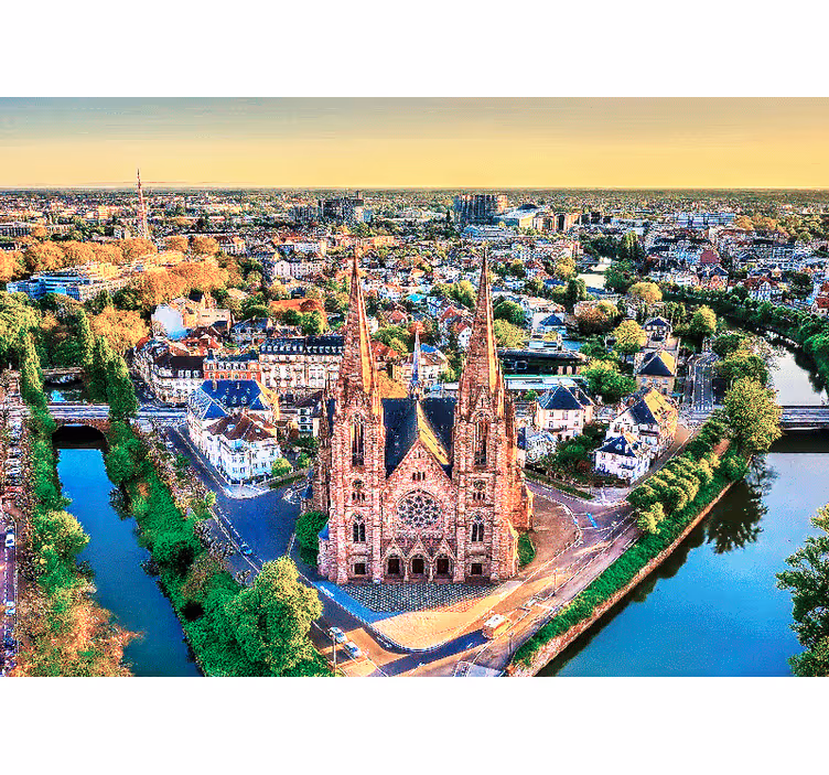 Katedrala s pogledom iz zraka Fototapete mest in držav - TenStickers