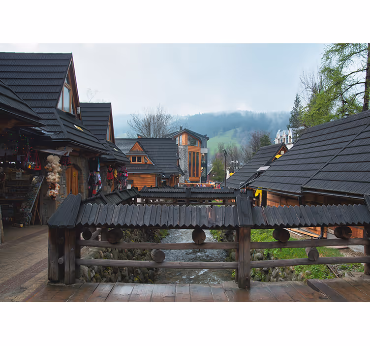 Očarljiva alpska vasica Fototapete mest in držav - TenStickers