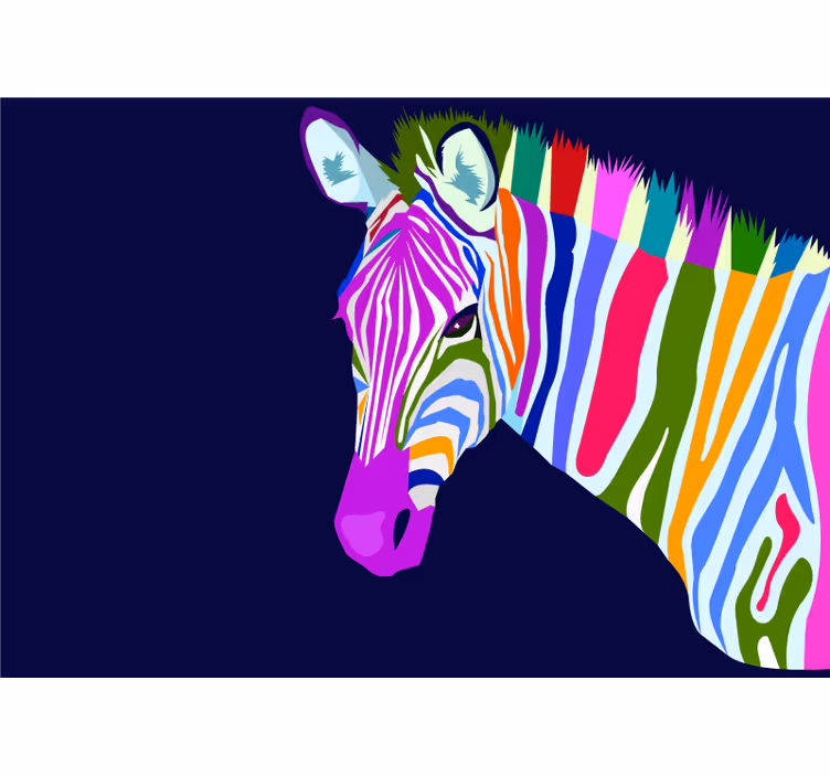 Večbarvna zebra Fototapete z živalmi - TenStickers