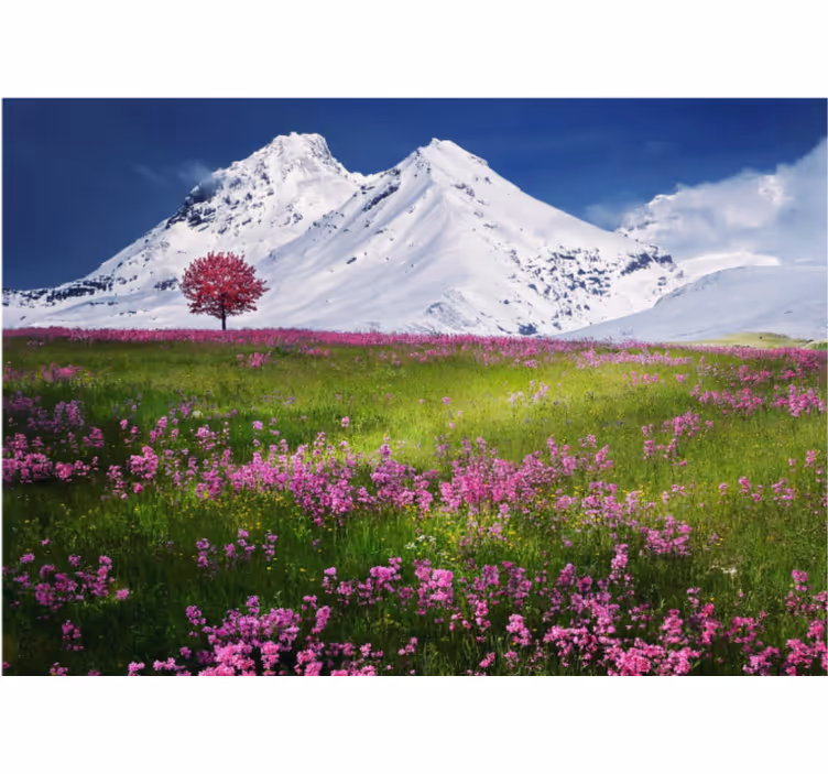 Mountain meadow view stenske poslikave - TenStickers