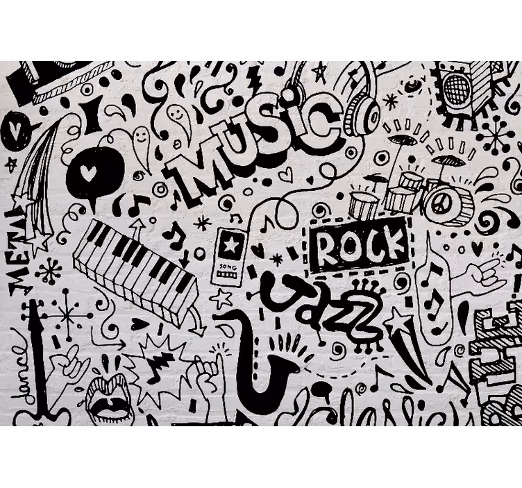 Musical vibes artwork fototapete z glasbeno tematiko - TenStickers