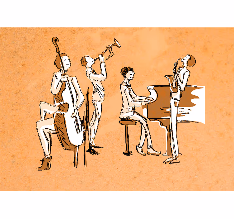 Jazz band performance fototapete z glasbeno tematiko - TenStickers