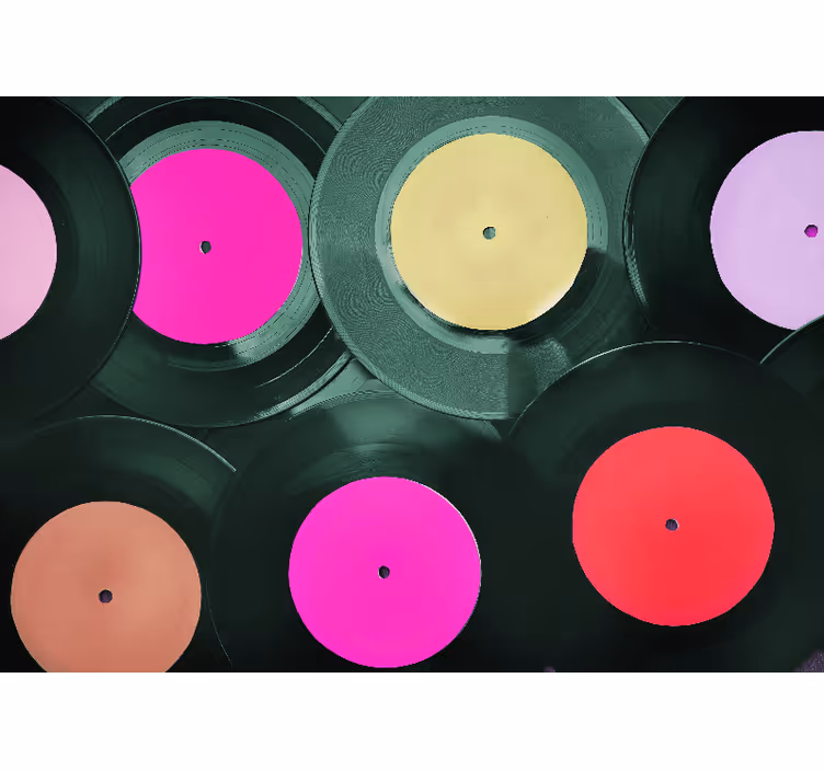 Vinyl records cluster fototapete z glasbeno tematiko - TenStickers