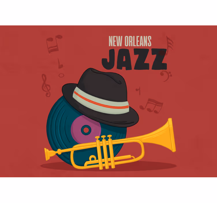 Poslikava jazz glasbe new orleans note - TenStickers