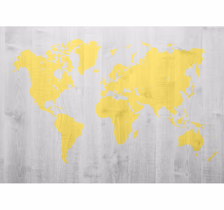 Yellow world map fototapete z zemljevidom sveta - TenStickers