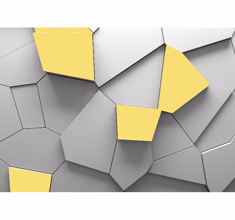 Geometrijske rumene plošče Fototapete z 3D učinki - TenStickers
