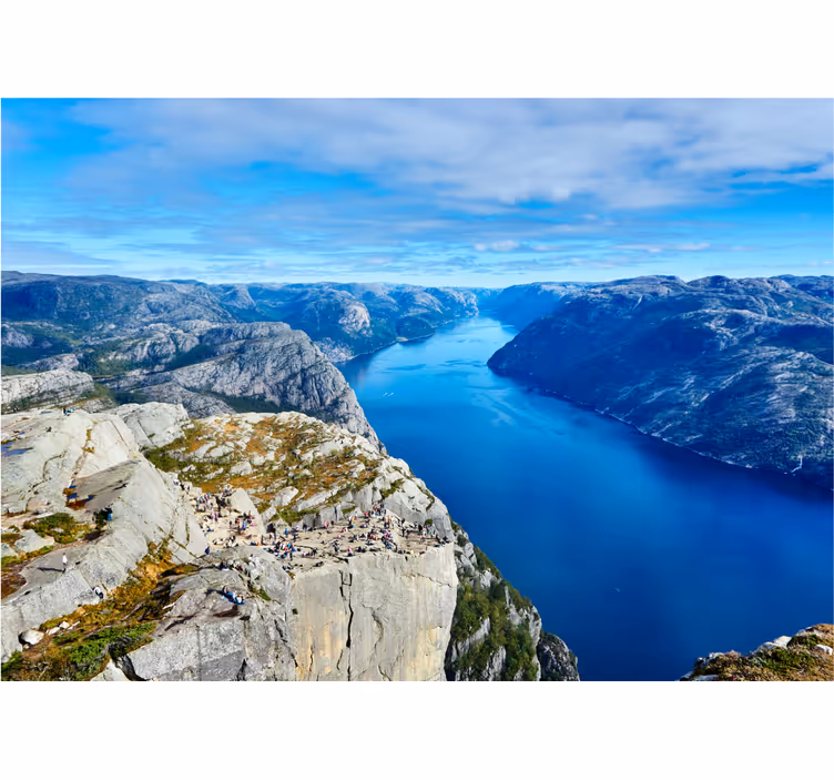 Slikovit pogled na fjord Stenske poslikave - TenStickers