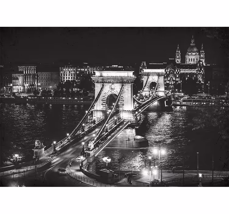 Chain bridge night fototapete mest in držav - TenStickers