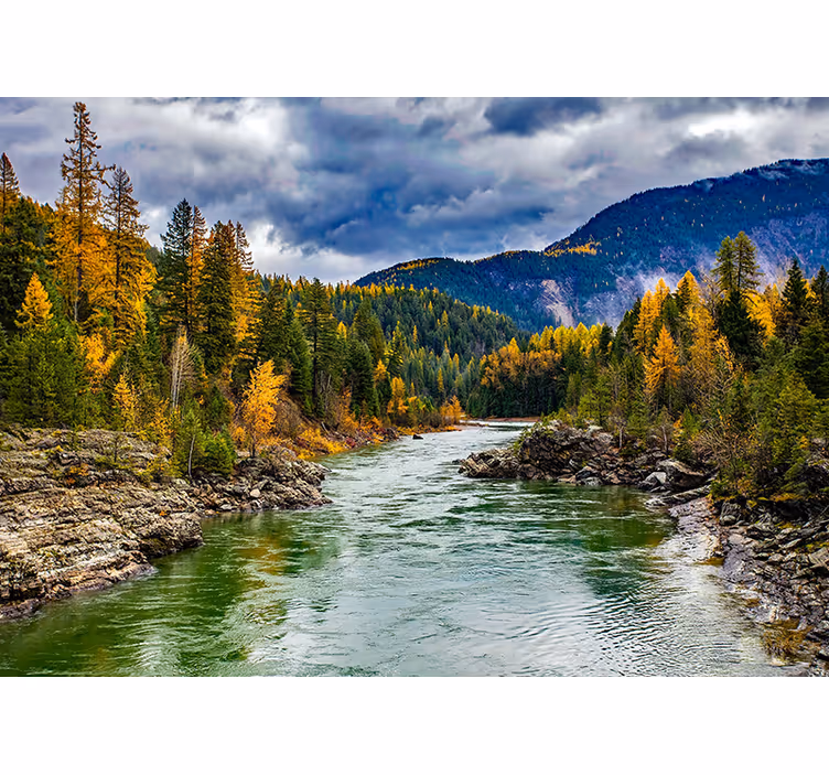 Scenic mountain river stenske poslikave - TenStickers