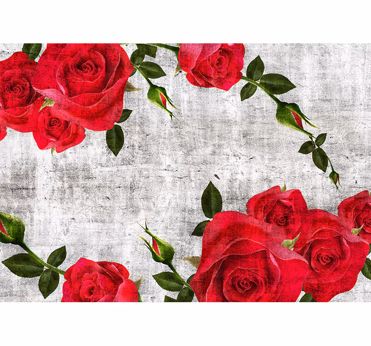 Red rose arrangement fototapete s cvetjem - TenStickers